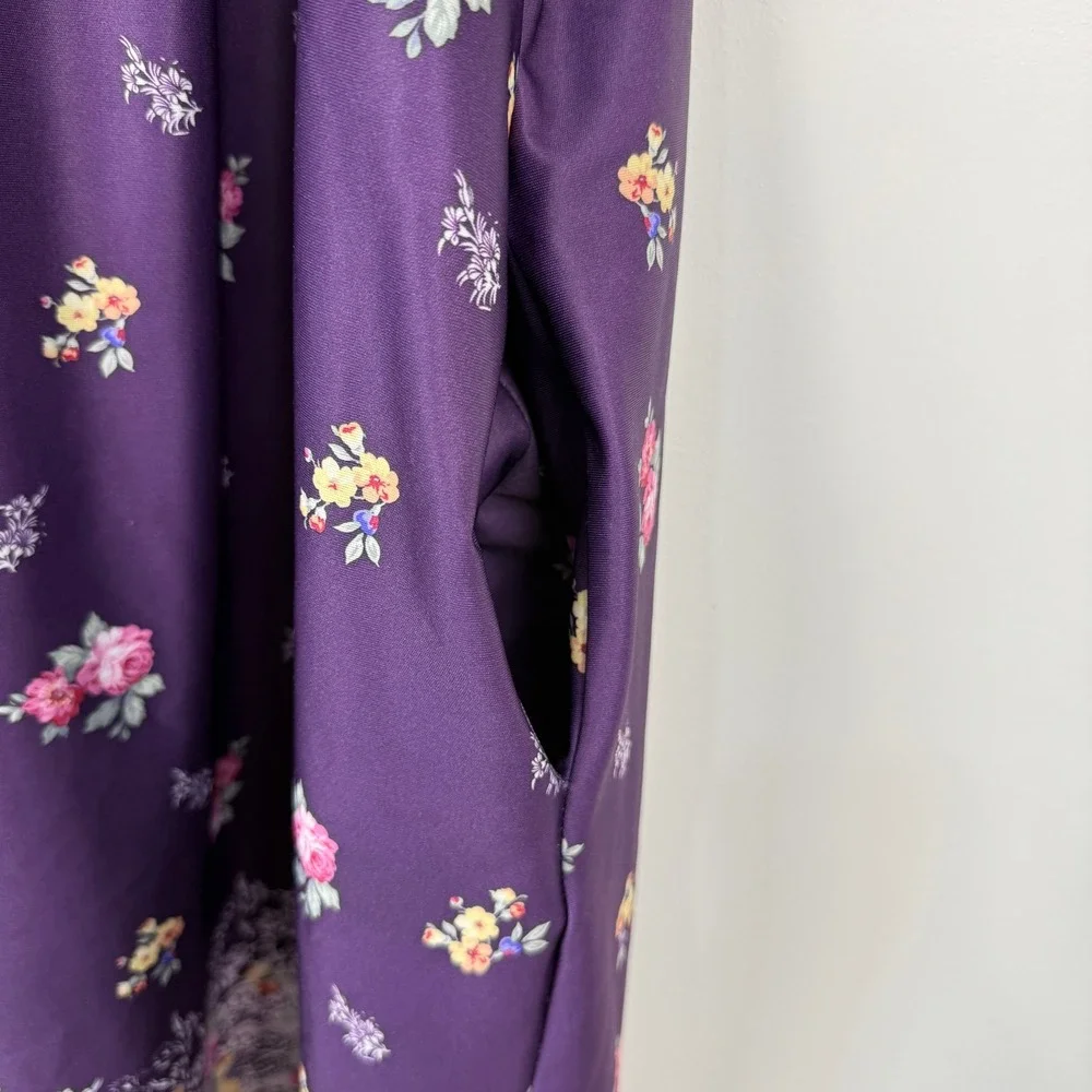 Anthony‎ Richards Floral Muumuu House Dress Womens XL Purple Pockets Granny